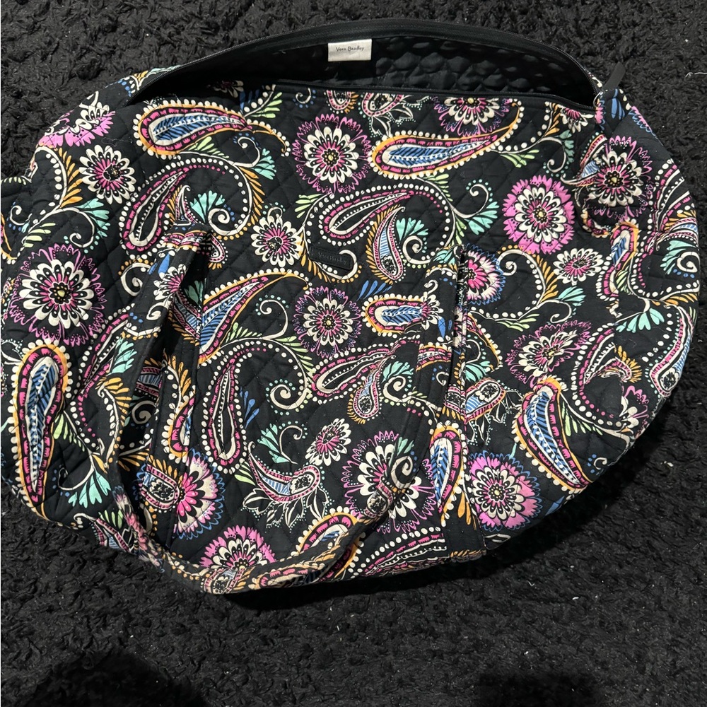 Vera Bradley Black Floral Paisley Shoulder Bag
